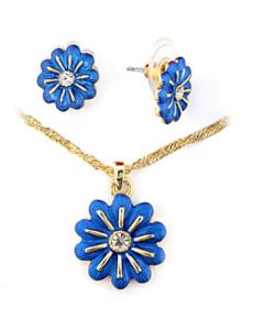 JCE262 Gold White Metal Jewelry Sets with Top Grade Crystal  in Clear-Default Title